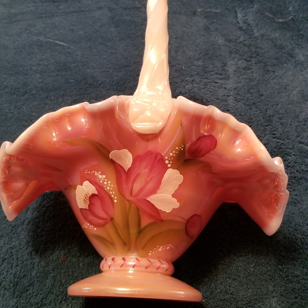 Fenton Handpainted Basket